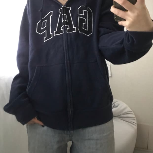 갭 네이비 후드집업