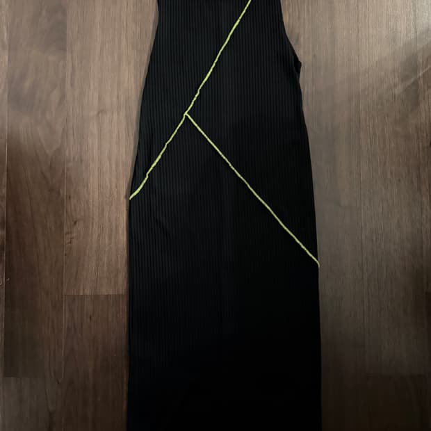 Zara 자라 리브드 네온라인 맥시 롱 원피스