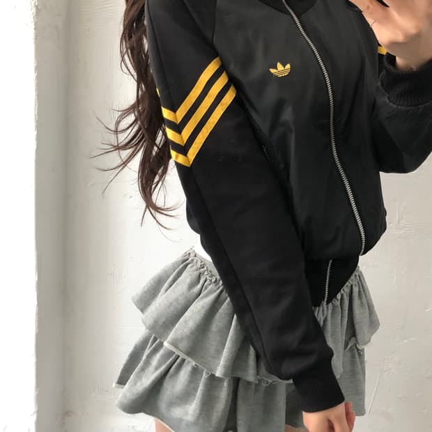 Adidas 아디다스 윈터 더블 옐로우/블랙 컬러 트랙 자켓