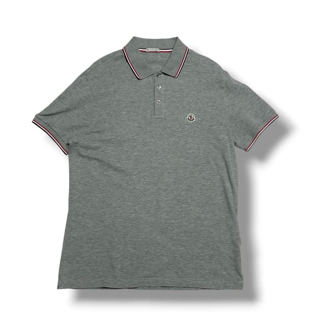 Moncler 로고 피케 폴로 셔츠 반팔티 그레이