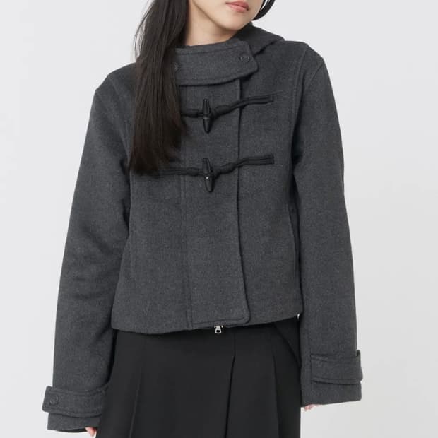 미세키서울 Duffle hoodie short coat CHARCOAL