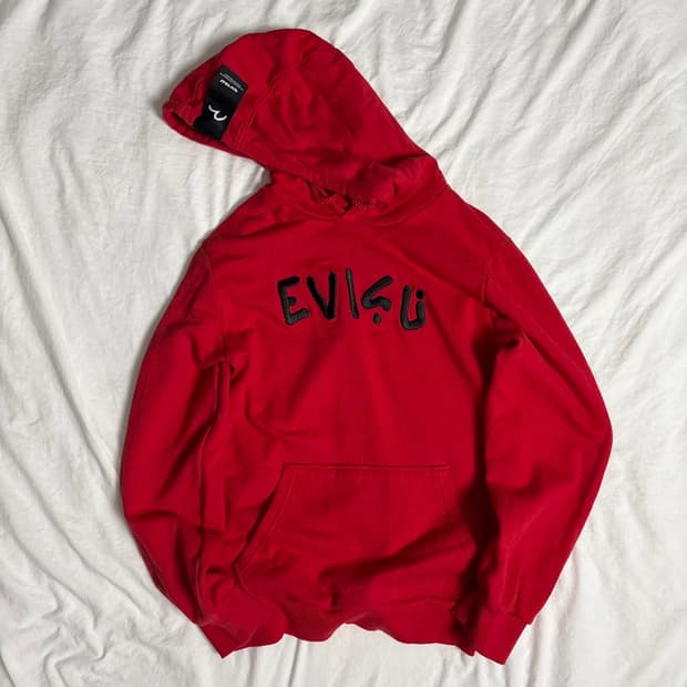 에비수 레드 후드집업 