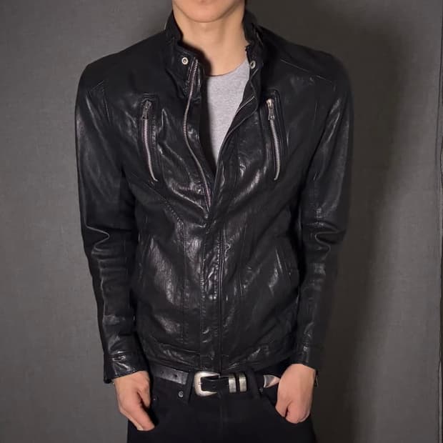 lamb skin leather jacket 레더 자켓