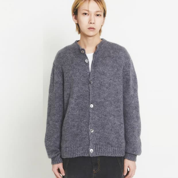 주앙옴므(JUAN HOMME) 모헤어 라운드넥 울가디건 M 새상품