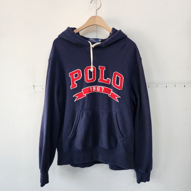 폴로 네이비 후드티