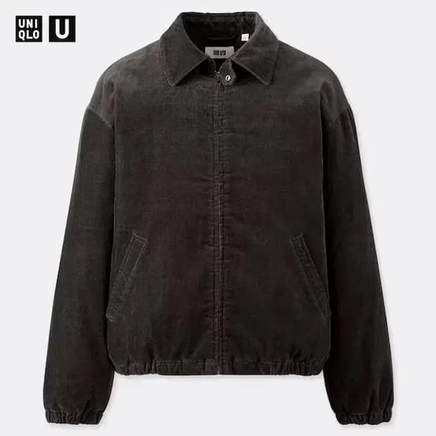 유니클로u 코듀로이 패디드 블루종