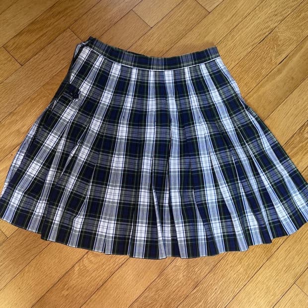 빈티지 체크스커트 미디스커트