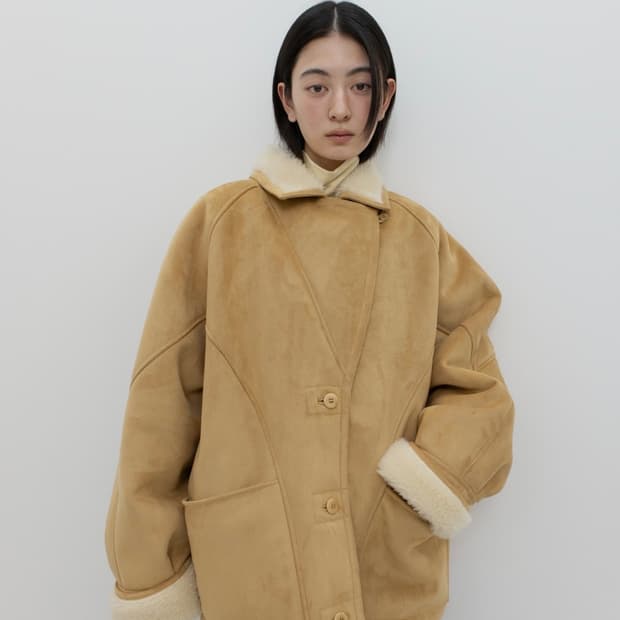 SHEARLING COAT / BEIGE