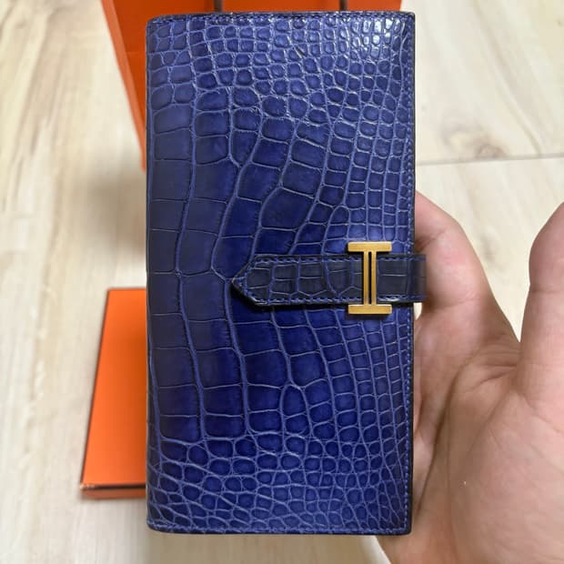 [새상품급] 에르메스 악어 베안 장지갑