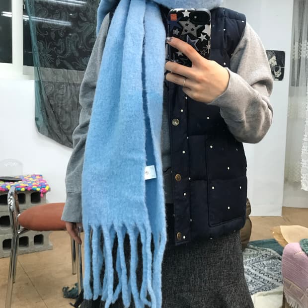 타티아나 울 스카이블루 머플러 목도리 