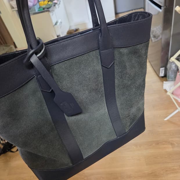 론트소가죽 스웨이드 토트백