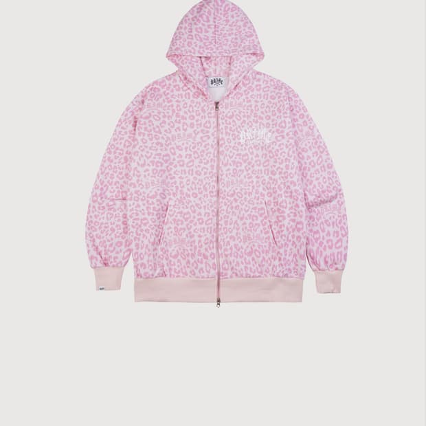 프라임멤버스 레오파드 핑크 후드집업