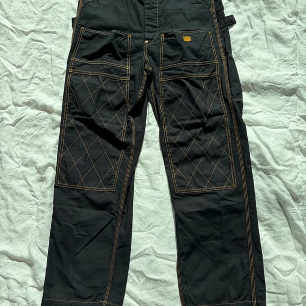 캐피탈 씬 캔버스 럼버 팬츠 블랙