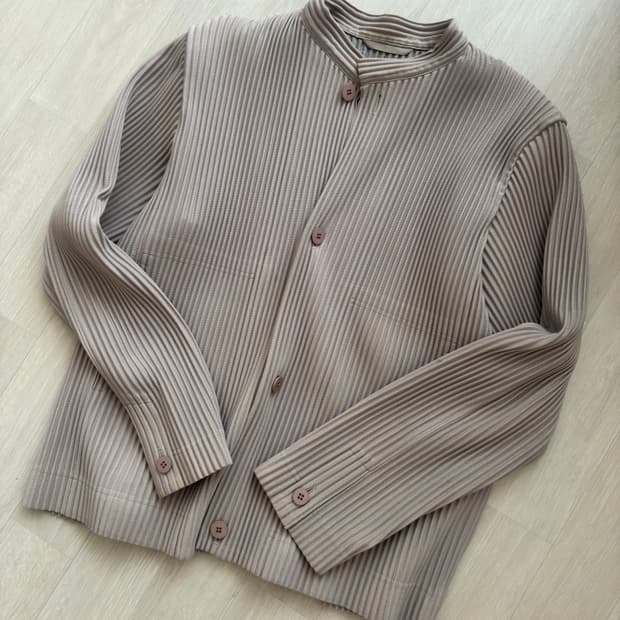 이세이미야케 옴므플리세 논 카라 재킷 택 o