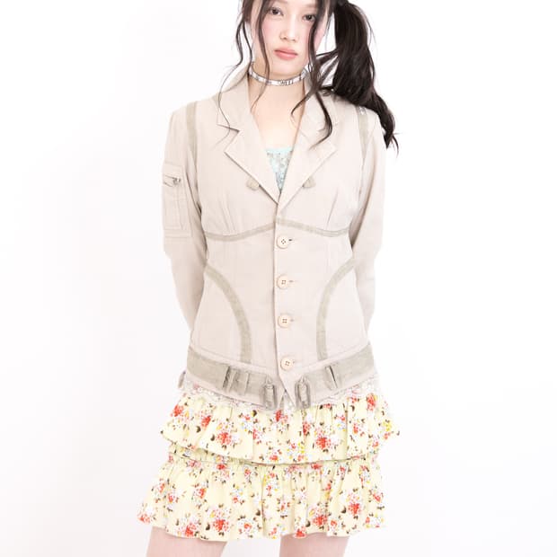 Diesel stitch point button jacket