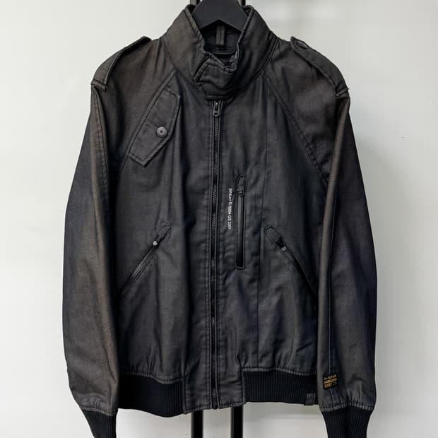 지스타로우 데님 집업 봄버 자켓