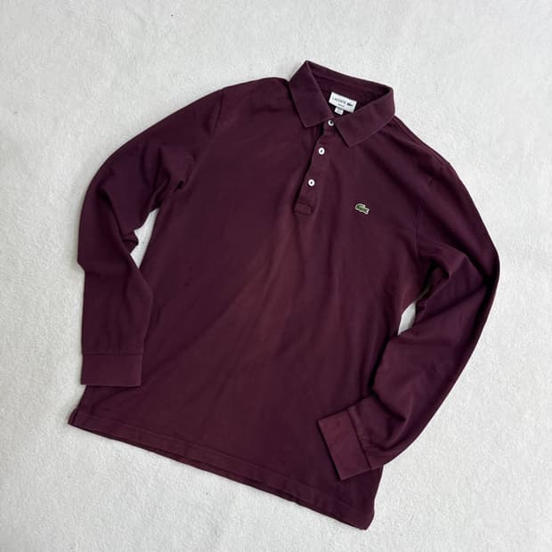 L 라코스테 슬림핏 긴팔 카라 티셔츠 0401T