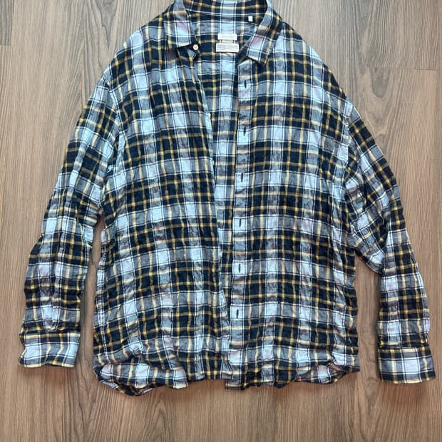 우드비 링클 체크셔츠 1사이즈