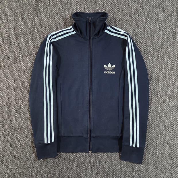 아디다스 네이비 스카이블루 트랙탑 져지