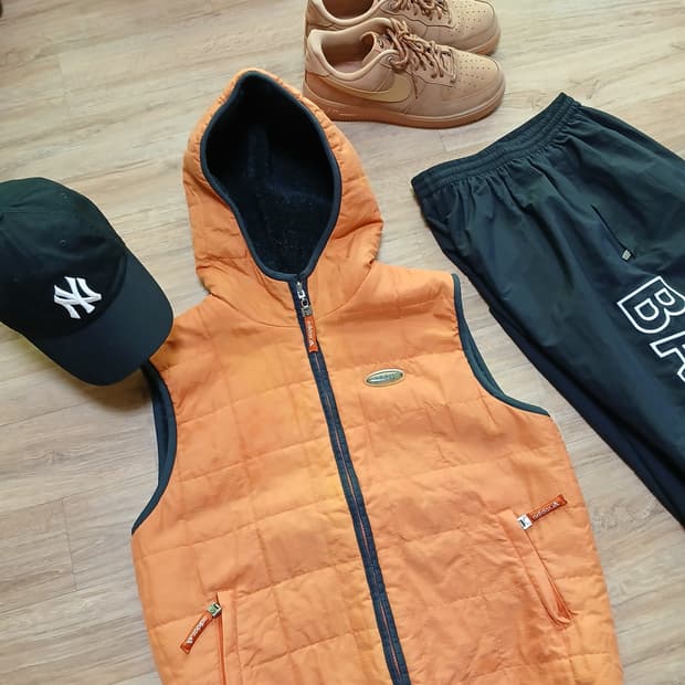 아디다스 올드스쿨 양면 블랙 후리스 빈티지 조끼 패딩 자켓