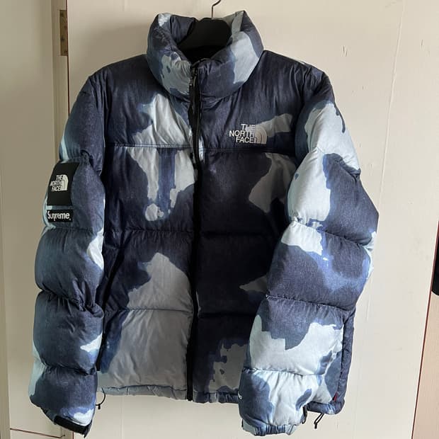 XL 슈프림 X  노스페이스 블리치드 눕시 패딩 