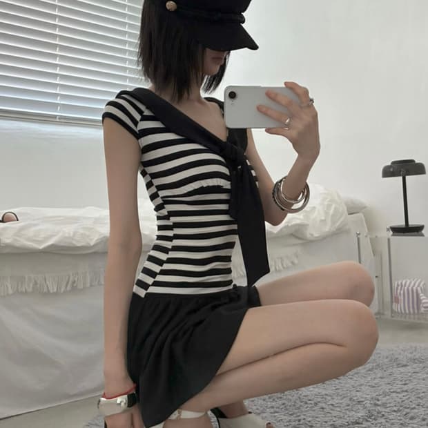엔젤넘버555 Midnight Sailor Girl Dress 세일러