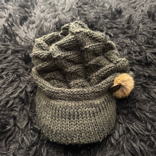 00s Vintage long knit beanie  