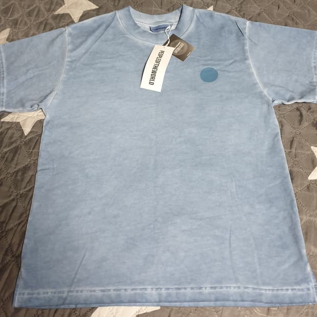 (새상품) 피플오브더월드 루나워싱 피그먼트 반팔티 블루 (S)