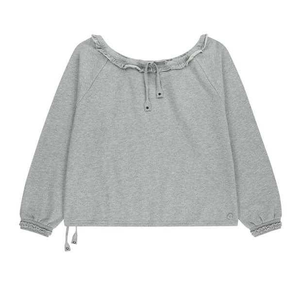 코이세이오 드로우스트링 롱슬리브 멜란지그레이