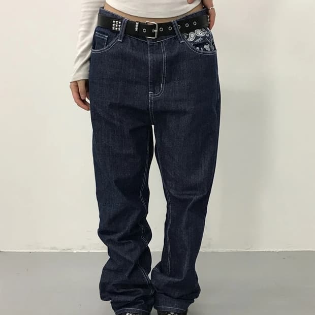 CODE:G Bandana Pocket Denim Pants