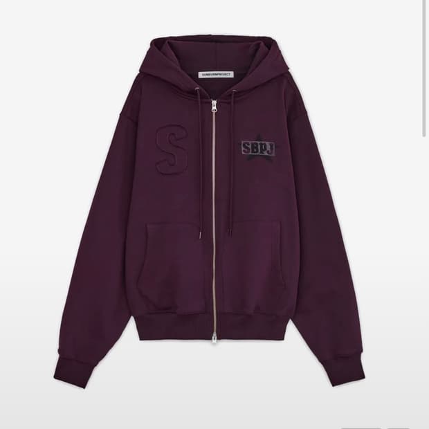 썬번프로젝트 로고패치 후드집업 퍼플 