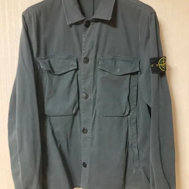 스톤아일랜드 19aw 가먼트다이 스트레치 오버셔츠 인 블루