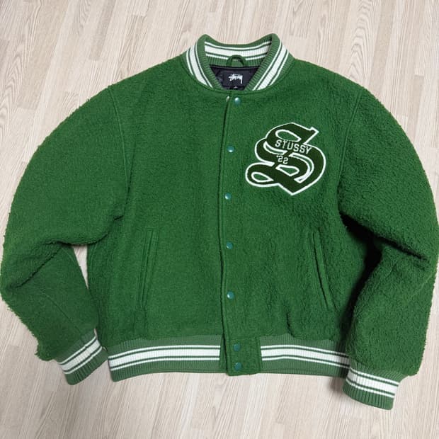 스투시 카센티노 울 바시티 자켓 그린　L