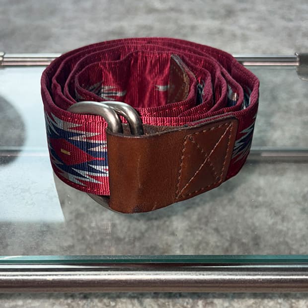 BEAMS Aztec Pattern D-Ring Belt