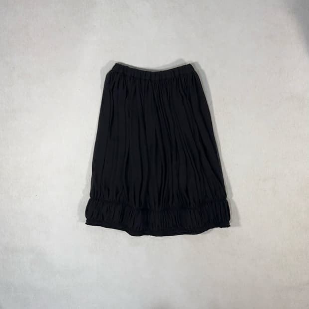 Pleated balloon Black Skirt