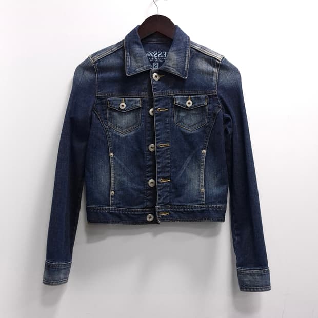 게스 Y2K 워싱 데님 트러커 자켓 S