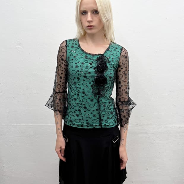 빈티지 플로럴 레이스 탑