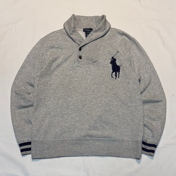 폴로 랄프로렌 빅포니 숄카라 맨투맨 스웻셔츠 그레이
