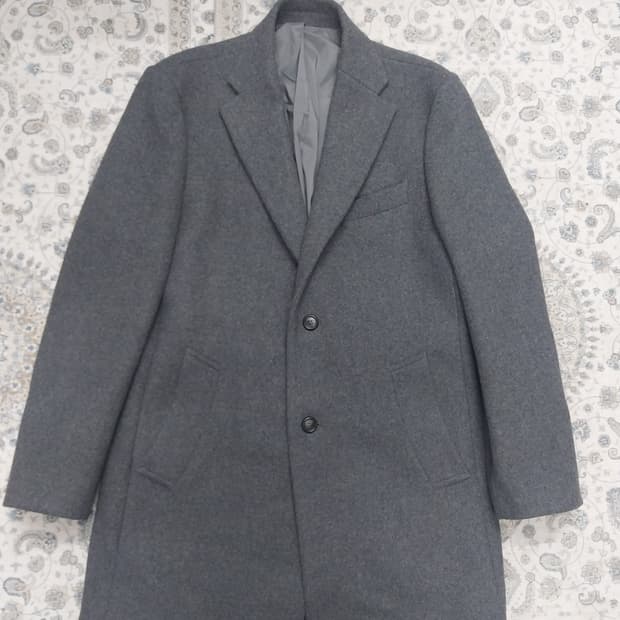 케네스콜 뉴욕 울 혼방 그레이 코트 100