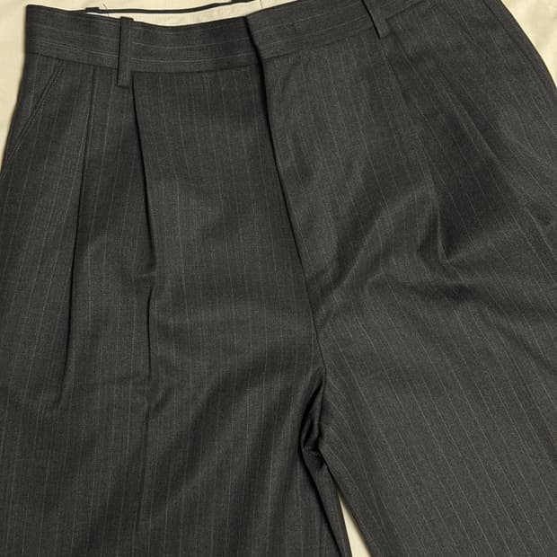 벨리에 스트라이프 팬츠 - 그레이