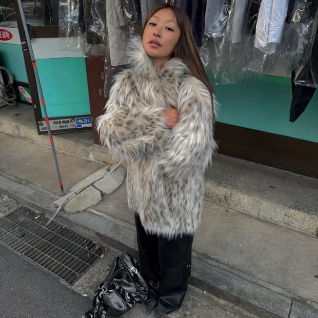 썬번프로젝트 리버시블 퍼 무스탕