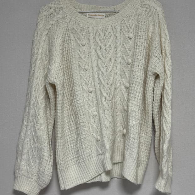 라떼갸루 콩단추 하트 니트 코이세이오깔