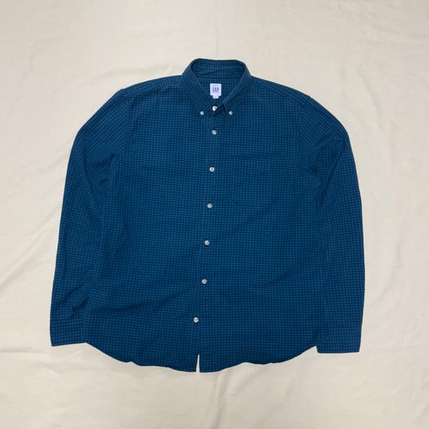 올드 갭 미니체크 버튼 다운 셔츠 90s