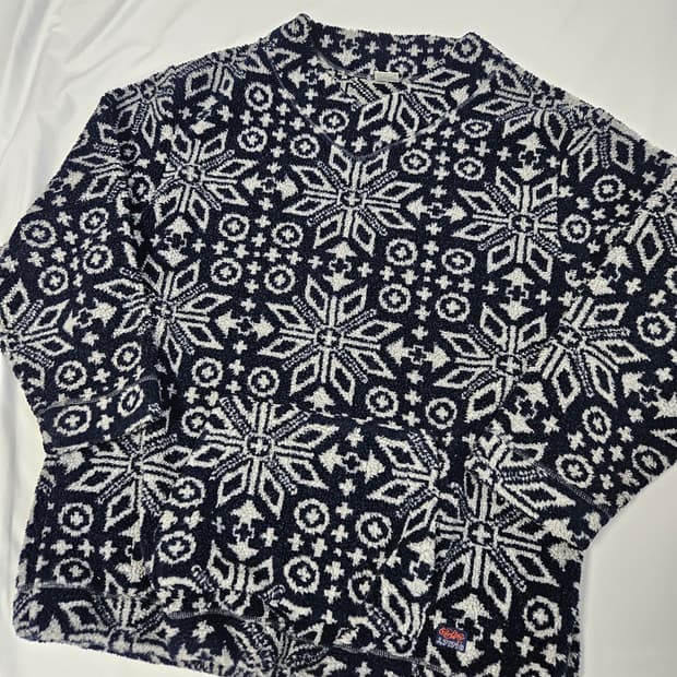 오일릴리 정품 일본판 아즈텍 브이넥 신칠라 플리스 후리스 빈티지 XL