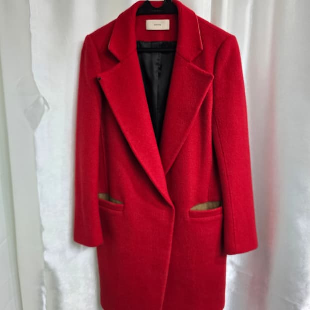 시스템 레드 모직 코트 (1800)