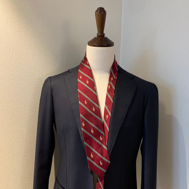 폴로 랄프로렌(POLO) 포니 로고플레이 명품 스트라이프 슬림넥타이 A+