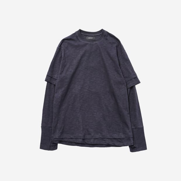 999휴머니티 DOUBLE LAYERED TEE (다크 퍼플)