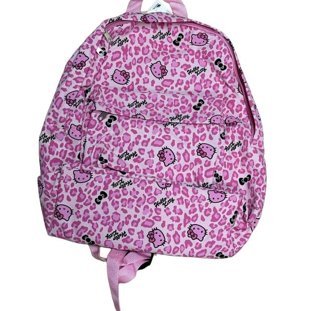 헬로키티 레오파드 핑크 백팩