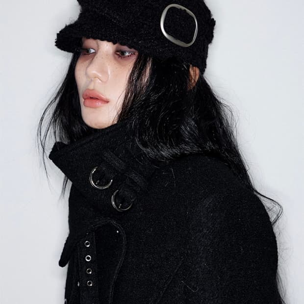 Buckle Bellboy Cap (BLACK)