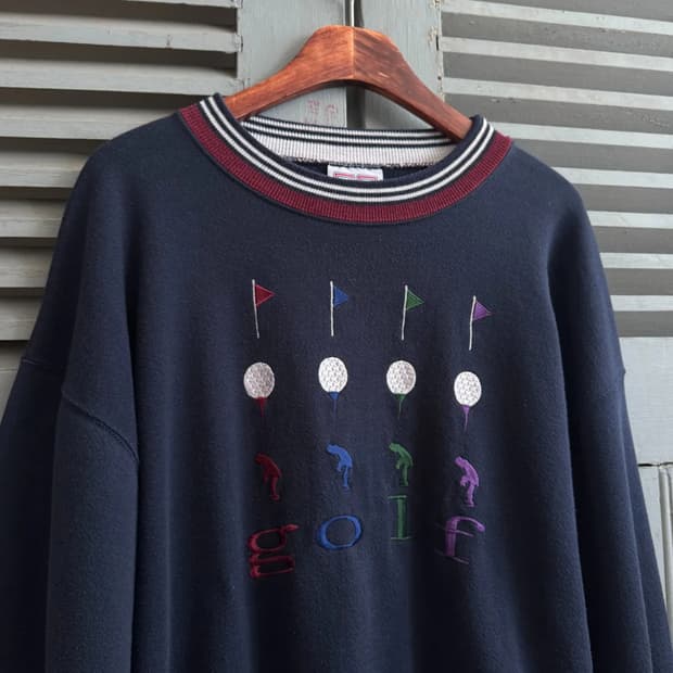 [XL]90's Made in USA 골프 링거 스웻셔츠